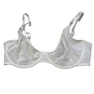 Inlyric Womens Unlined Underwire Mesh Scoop Push Up Bra White Size 32DD